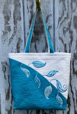 Quilted Summertime Bag with Leaf Embroidery