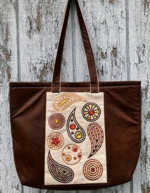 Easy Paisley tote bag decorated with rhinestones