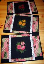 Quilted Placemats with Rose embroidery