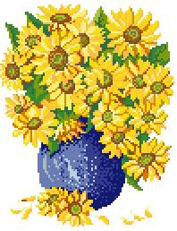Sunflowers in Blue Vase