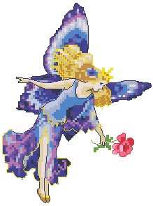 Blue Fairy with Rose