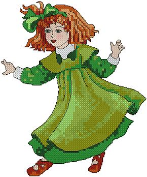 Victorian Girl in Green