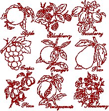 Redwork Fruit Set