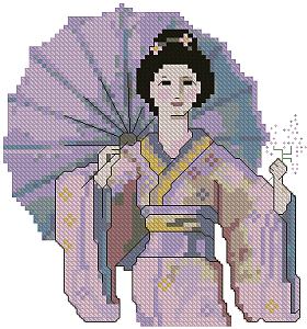 Geisha with Parasol