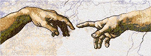Michelangelo. The Creation of Adam. Detail.