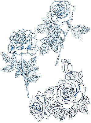 Rose Bluework Set