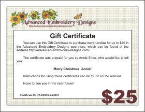 $25 Gift Certificate