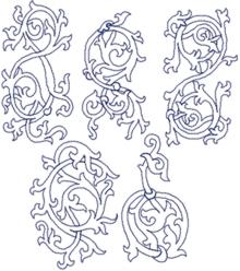 Medieval Motif Redwork Set