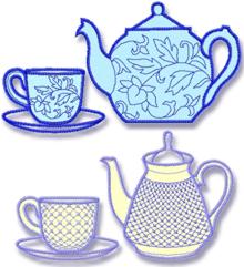 Tea Set Applique