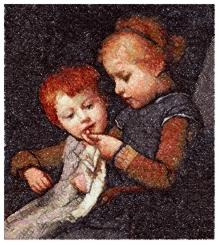 The Little Knitters by Albert Anker
