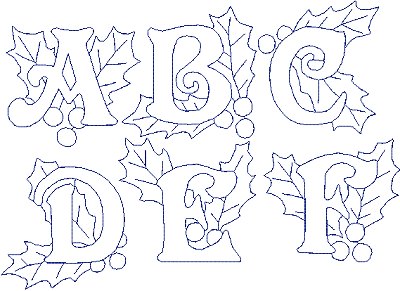 Christmas Redwork Alphabet