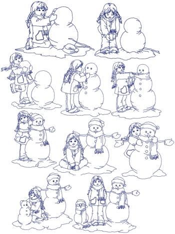 Making a Snowman Redwork Set