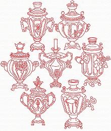 Redwork Samovar Set