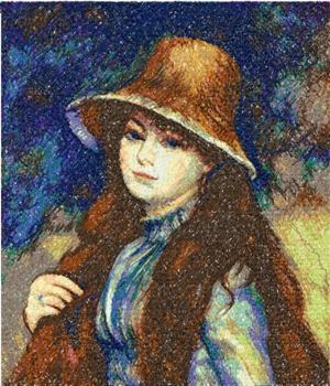 Young Girl in a Straw Hat by Renoir