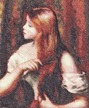 Young Girl Combing Her Hair by Renoir