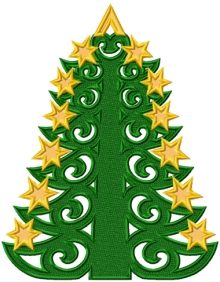 FSL Christmas Tree with Applique Stars