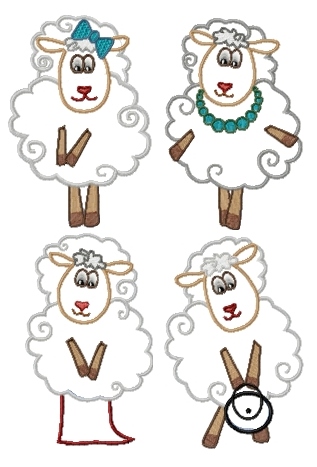 Funny Sheep Applique Set