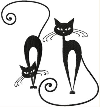 Whimsical Cat Silhouette Set I