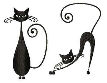 Whimsical Cat Silhouette Set III