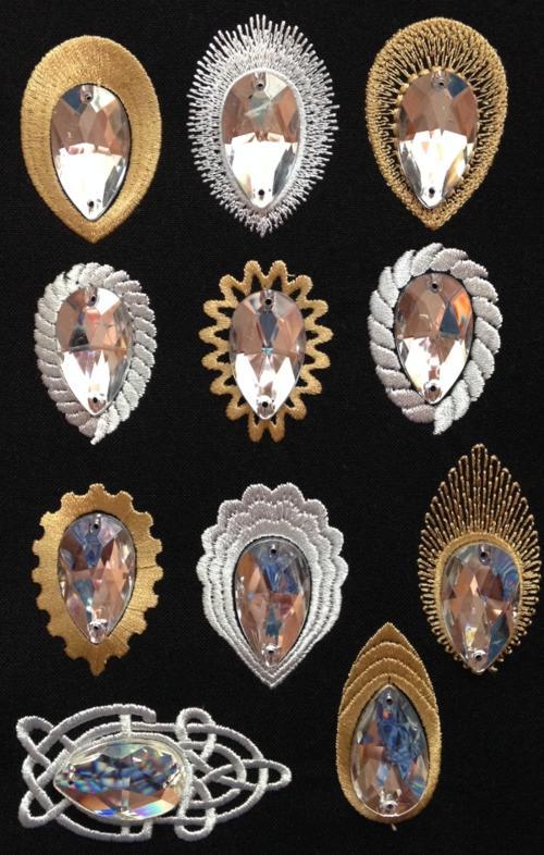 Embroidered Frames for Sew On Teardrop Crystals or Rhinestones