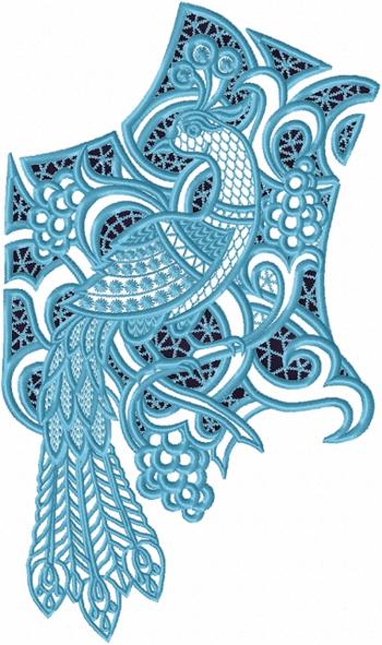 Cutwork Lace Peacock Yoke