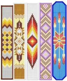 Cross Stitch Bracelet/Bookmark Set of 5 Machine Embroidery Designs