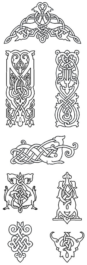 Redwork Celtic Knotwork Motif Set