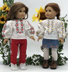 Two Folk Blouses for 18-inch Dolls Machine Embroidery Designs