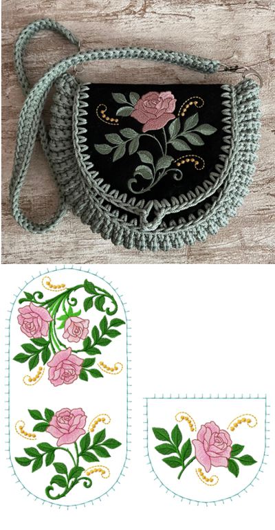 "Oreo" Style Bag with Camellia Embroidery