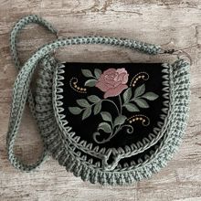 "Oreo" Style Bag with Camellia Embroidery Set of 2 Machine Embroidery Designs