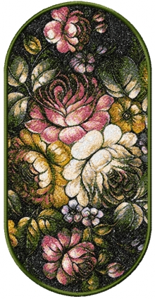 Decorative Rose Panel Machine Embroidery Design