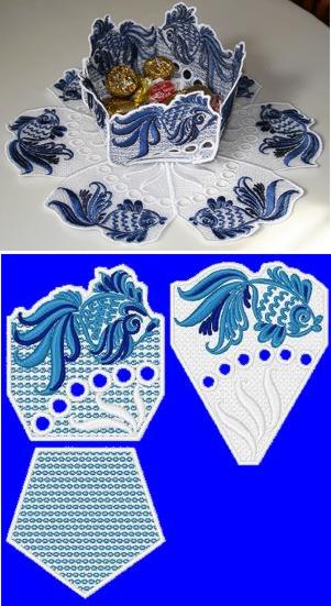 Fairy Tale Fish Bowl and Doily Set