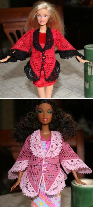 FSL Crochet Lace-Trimmed Jacket for 12 in. Doll