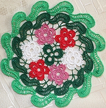 FSL Crochet Flower Wreath Doily