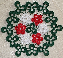 FSL Crochet Flower Wreath Doily III