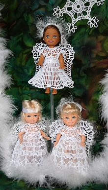 FSL Crochet Angel Dress Set for 4-inch Dolls