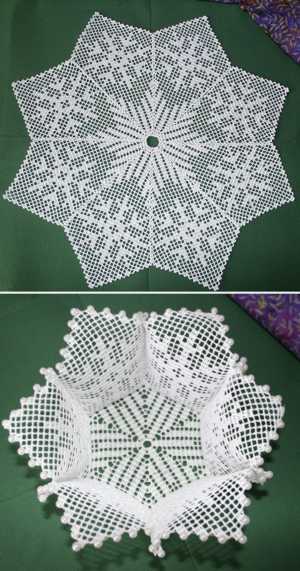 FSL Crochet Christmas Bowl and Doily Set