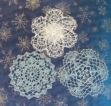 FSL Crochet Snowflake Doily Set