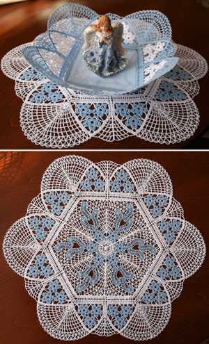 FSL Crochet Forget-Me-Not Bowl and Doily Set