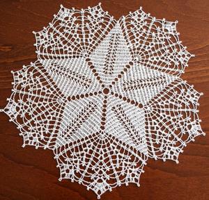 FSL Crochet Feathered Star Doily