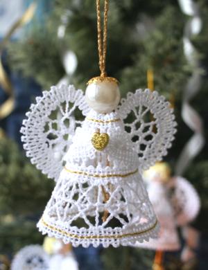 FSL Battenberg 3D Lace Angel Ornament