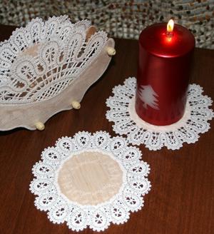 FSL Battenberg Lace Doilies on Balsa Wood or Fabric