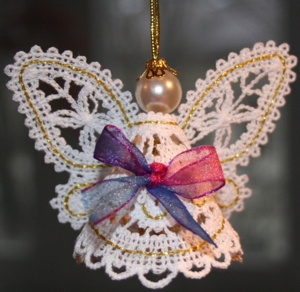 FSL Battenberg 3D Lace Fairy Ornament