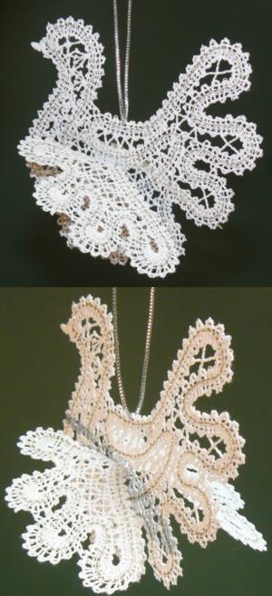 3D FSL Battenberg Dove Lace Ornament