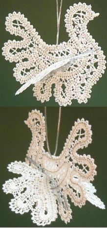 3D FSL Battenberg Dove Lace Ornament