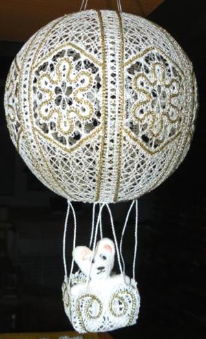 FSL Battenberg Lace Hot-Air Balloon Ornament