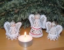 FSL Battenberg Lace Vintage Angel Ornament Set