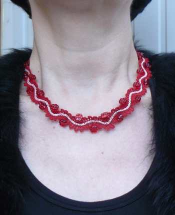 Freestanding Battenberg Lace Regency Necklace