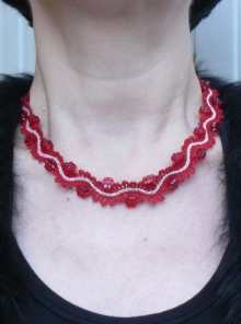 Freestanding Battenberg Lace Regency Necklace