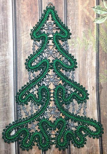 Freestanding Battenberg Lace Christmas Tree Ornament